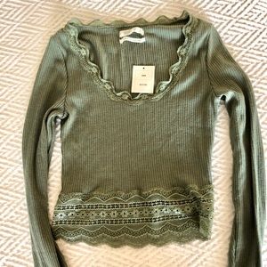Lace Top- Urban Outfitters- Sage Green